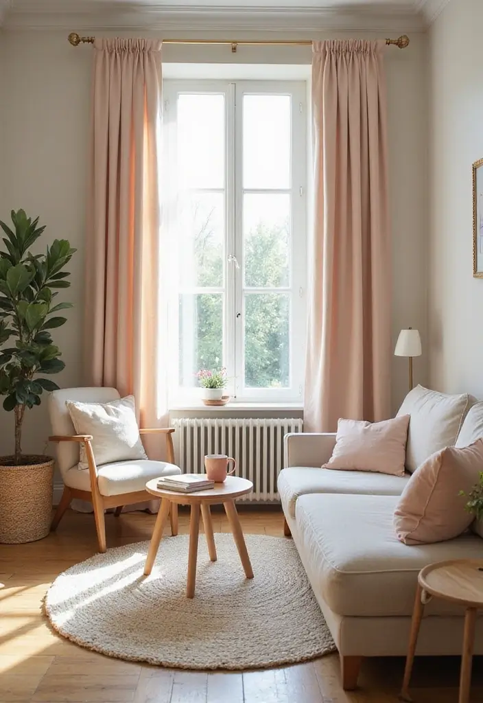 25 Curtains Ideas for Living Room That Feel Luxurious - 1. Organic Cotton Drapes