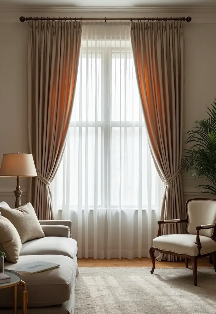 25 Curtains Ideas for Living Room That Feel Luxurious - 14. Pinch Pleat Drapes