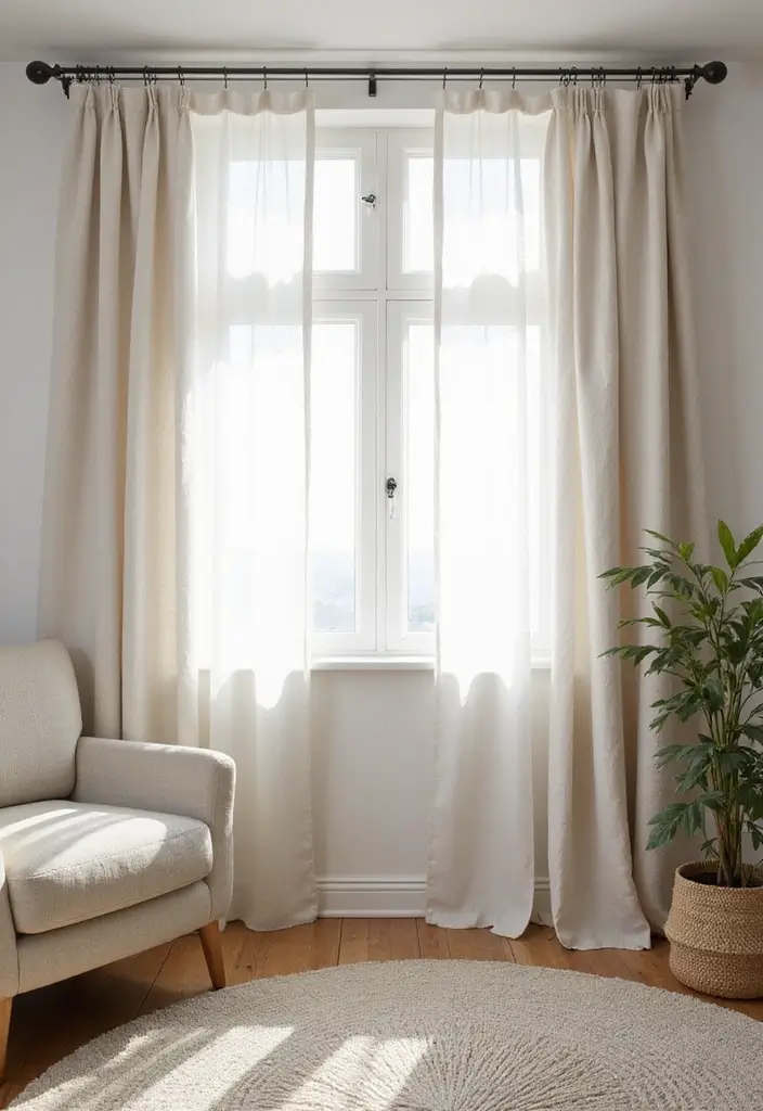 25 Curtains Ideas for Living Room That Feel Luxurious - 2. Linen Curtains