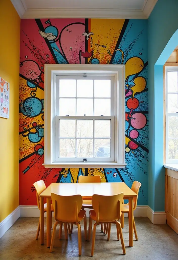 25 Fake Window Ideas That Look Amazingly Real 13 25 Fake Window Ideas That Look Amazingly Real - 13. Pop Art Faux Window