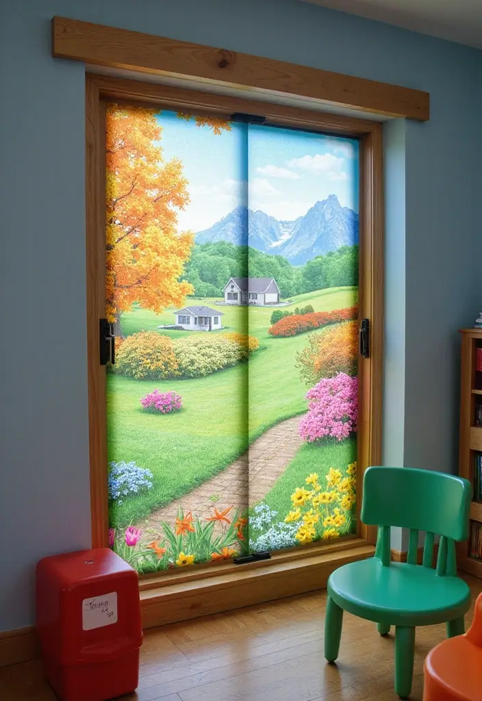25 Fake Window Ideas That Look Amazingly Real 15 25 Fake Window Ideas That Look Amazingly Real - 15. Faux Window with Landscape Fabric