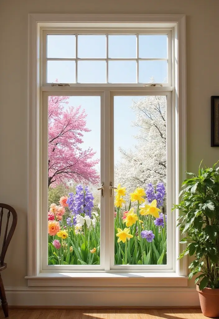 25 Fake Window Ideas That Look Amazingly Real 17 25 Fake Window Ideas That Look Amazingly Real - 17. Faux Window with a Seasonal Theme