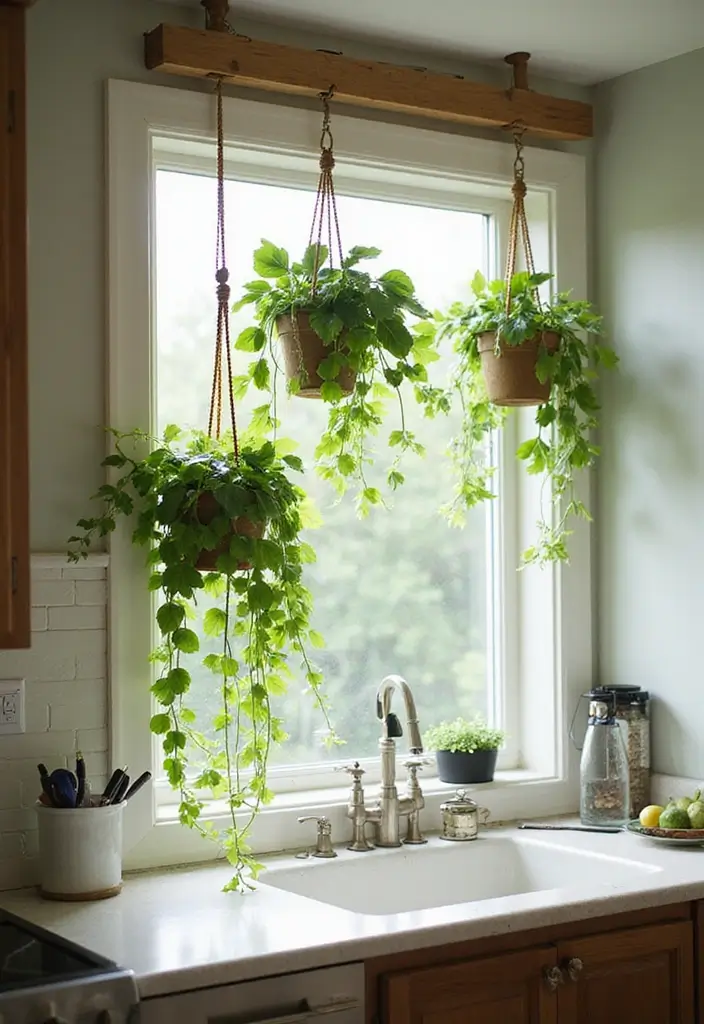 25 Fake Window Ideas That Look Amazingly Real 20 25 Fake Window Ideas That Look Amazingly Real - 20. Faux Window with Hanging Plants