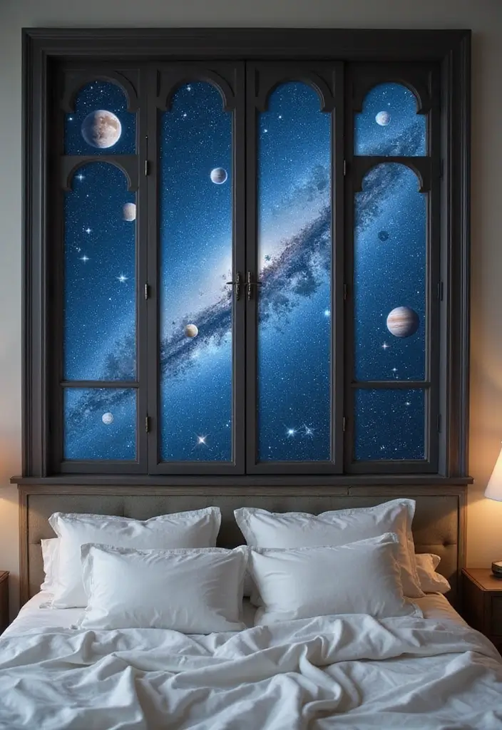 25 Fake Window Ideas That Look Amazingly Real 23 25 Fake Window Ideas That Look Amazingly Real - 23. Faux Window with Galaxy Theme