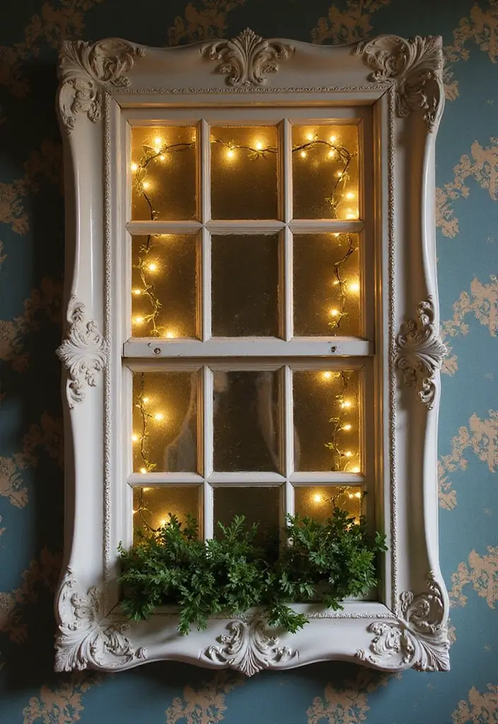 25 Fake Window Ideas That Look Amazingly Real 3 25 Fake Window Ideas That Look Amazingly Real - 3. Vintage Frame Faux Window