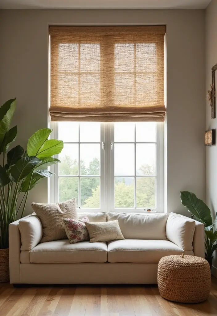 25 Window Dressing Ideas That Transform Your View - 13. Natural Fiber Shades