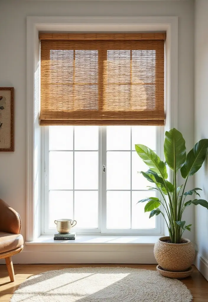 25 Window Dressing Ideas That Transform Your View - 2. Bamboo Blinds