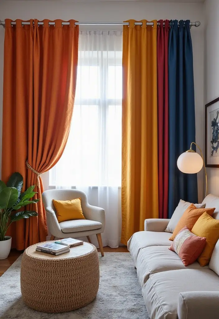 25 Window Dressing Ideas That Transform Your View - 22. Color-Block Curtains