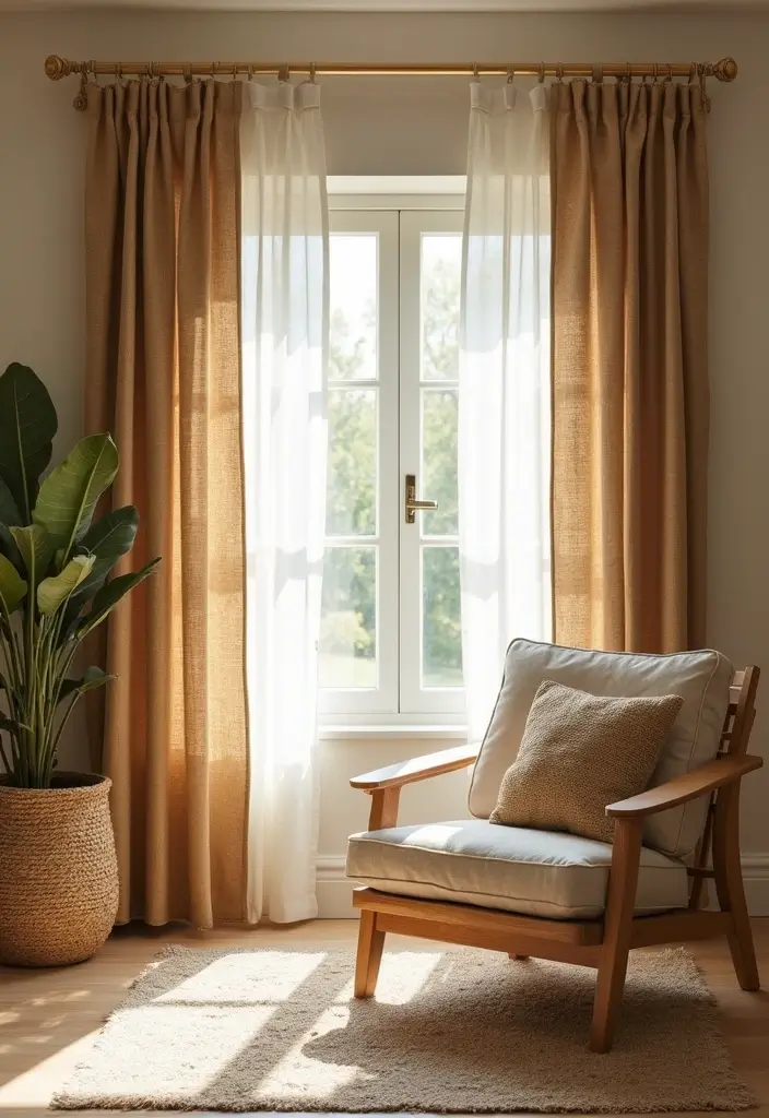 25 Window Dressing Ideas That Transform Your View - 9. Jute or Hemp Curtains