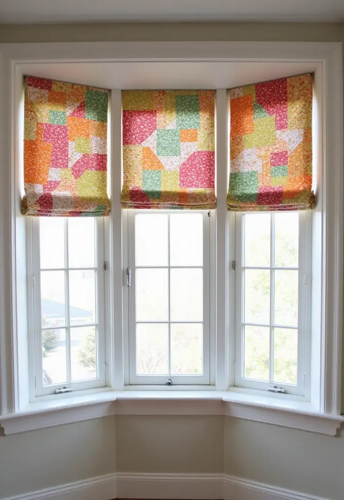 26 Three Window Curtain Ideas That Look Perfect 12 26 Three Window Curtain Ideas That Look Perfect - 12. Boho-Chic Patchwork