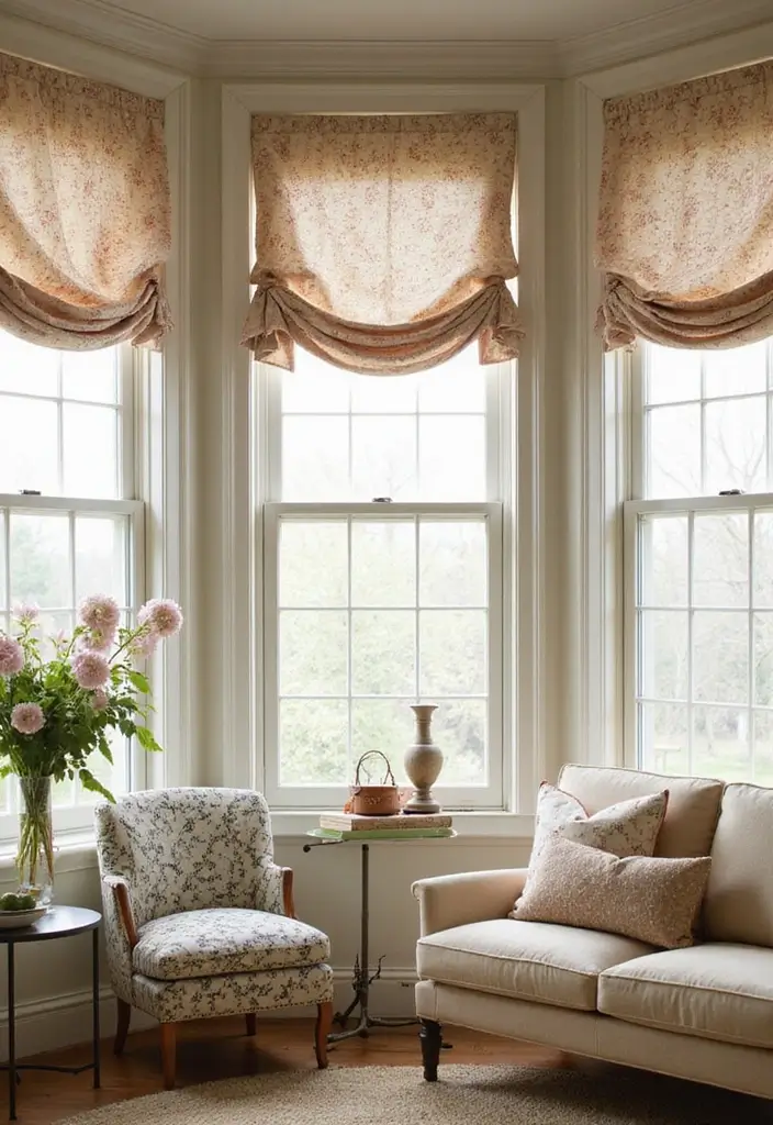 26 Three Window Curtain Ideas That Look Perfect 14 26 Three Window Curtain Ideas That Look Perfect - 14. French Country Charm