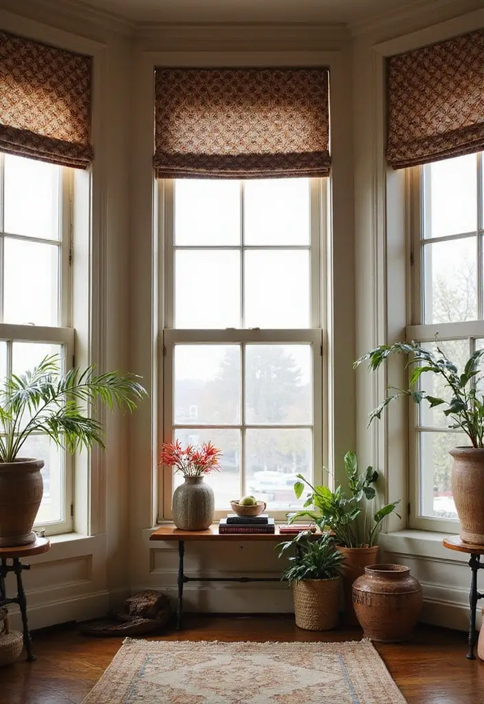26 Three Window Curtain Ideas That Look Perfect 19 26 Three Window Curtain Ideas That Look Perfect - 19. Modern Geometric Designs