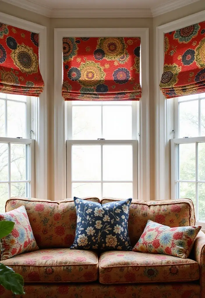 26 Three Window Curtain Ideas That Look Perfect 2 26 Three Window Curtain Ideas That Look Perfect - 2. Bold Prints for a Statement Look