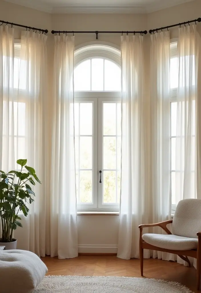 26 Three Window Curtain Ideas That Look Perfect 24 26 Three Window Curtain Ideas That Look Perfect - 24. Simple and Minimalistic Designs