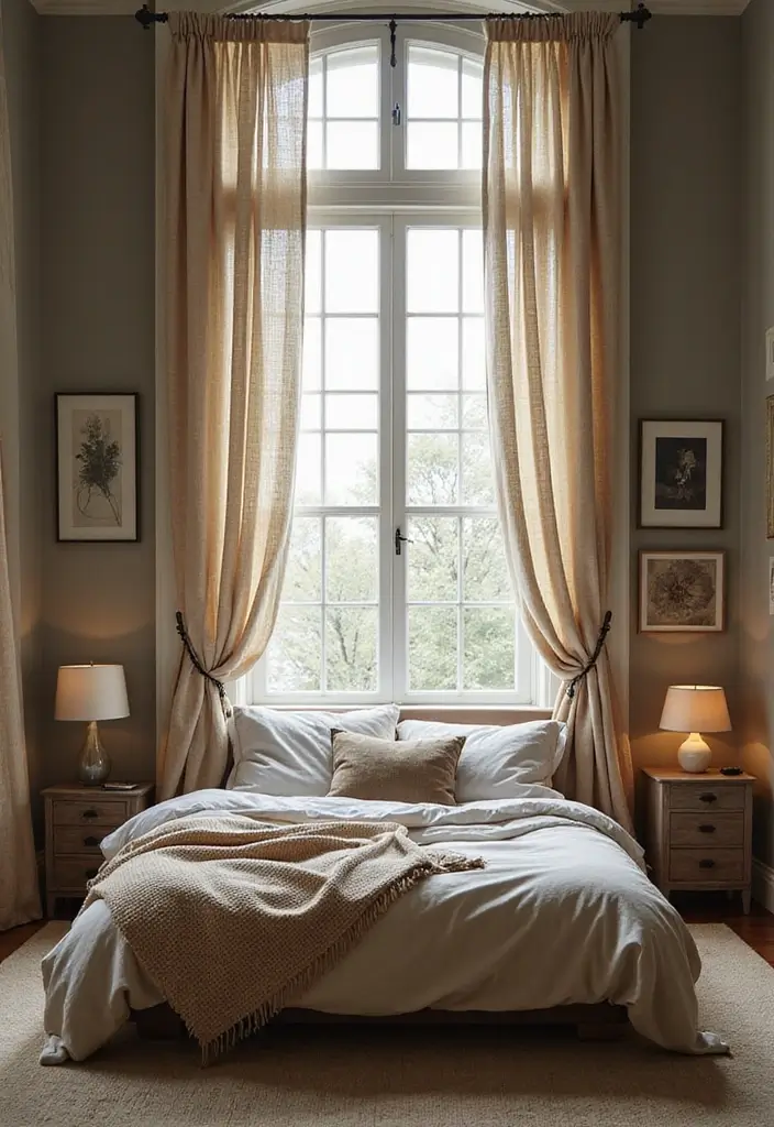 27 Bedroom with Window Layouts You’ll Want to Try 16 27 Bedroom with Window Layouts You’ll Want to Try - 16. Vertical Windows to Create Illusion of Height