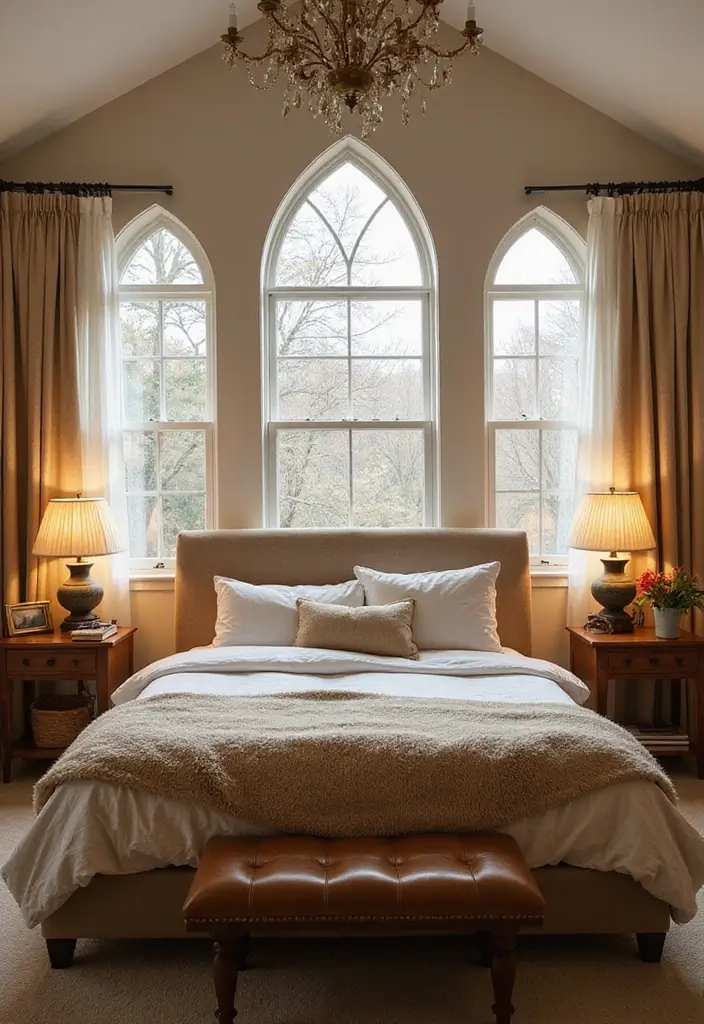 27 Bedroom with Window Layouts You’ll Want to Try 22 27 Bedroom with Window Layouts You’ll Want to Try - 22. Transom Windows for Added Light