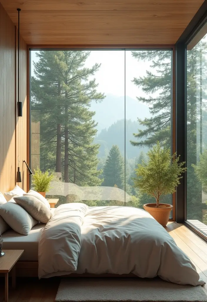27 Bedroom with Window Layouts You’ll Want to Try 24 27 Bedroom with Window Layouts You’ll Want to Try - 24. Picture Windows for Unobstructed Views