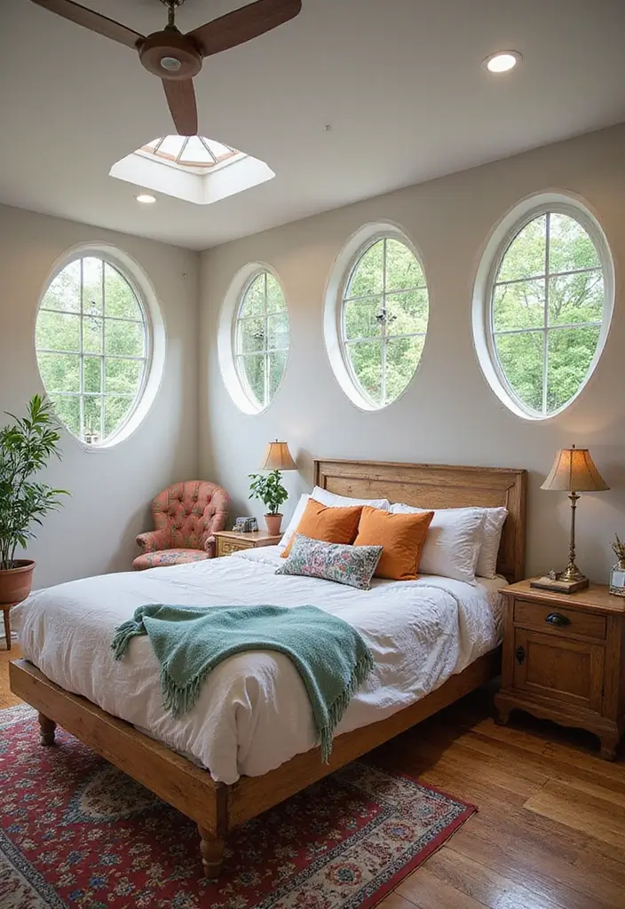 27 Bedroom with Window Layouts You’ll Want to Try 27 27 Bedroom with Window Layouts You’ll Want to Try - 27. Innovative Window Shapes for Personality