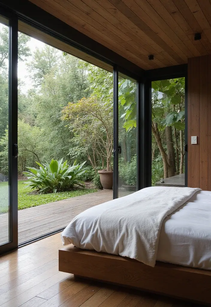 27 Bedroom with Window Layouts You’ll Want to Try 3 27 Bedroom with Window Layouts You’ll Want to Try - 3. Window Walls for Seamless Indoor-Outdoor Living