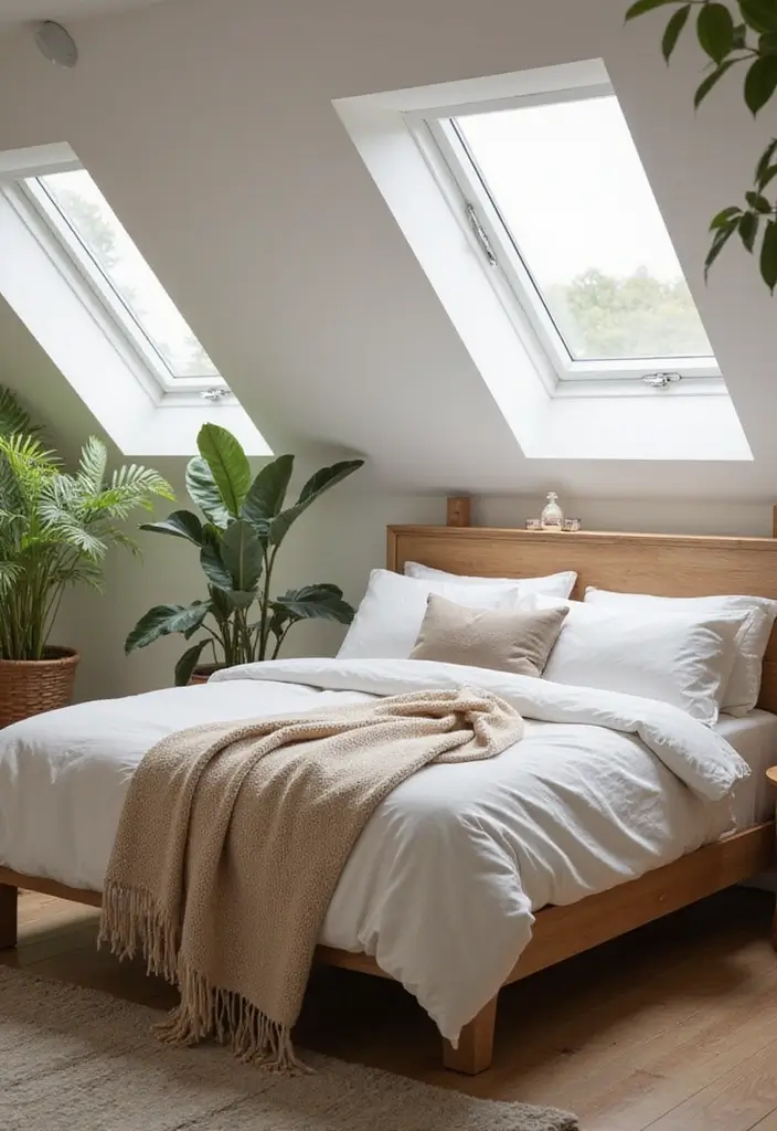 27 Bedroom with Window Layouts You’ll Want to Try 4 27 Bedroom with Window Layouts You’ll Want to Try - 4. Skylights for Added Natural Light