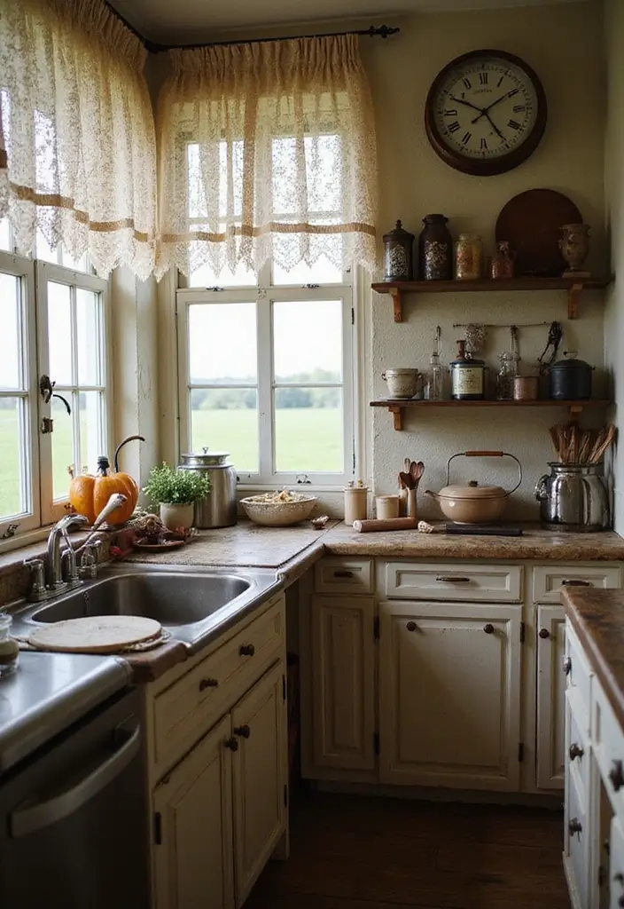 27 Kitchen Curtain Ideas That Make Cooking Brighter - 11. Vintage Lace Elegance