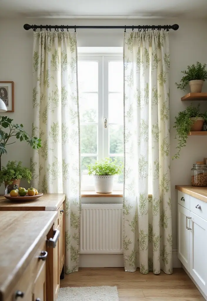 27 Kitchen Curtain Ideas That Make Cooking Brighter - 14. Botanical Prints for Nature Lovers