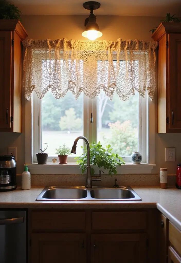 27 Kitchen Curtain Ideas That Make Cooking Brighter - 17. DIY Crochet Curtains