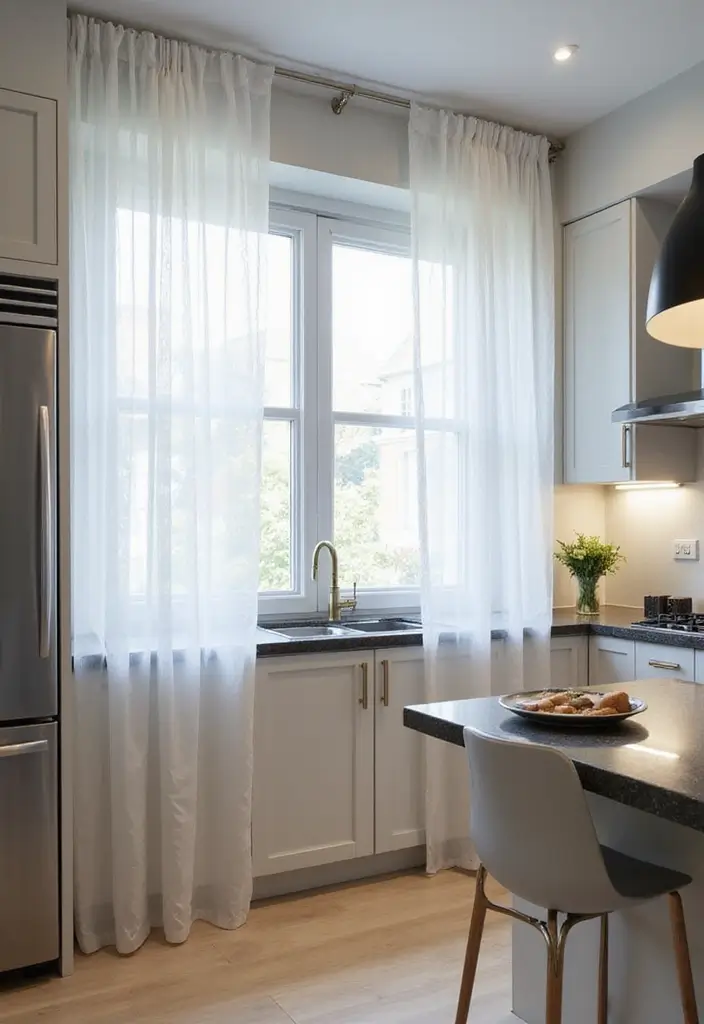 27 Kitchen Curtain Ideas That Make Cooking Brighter - 21. Clear Vinyl for Practicality