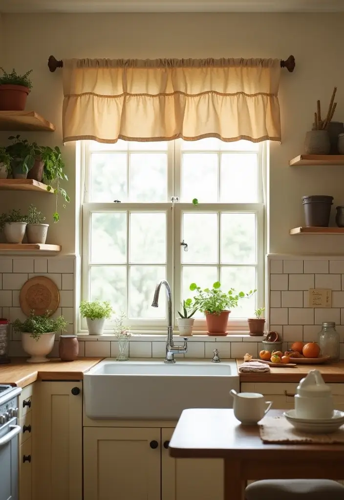 27 Kitchen Curtain Ideas That Make Cooking Brighter - 23. Simple Cotton Tiers