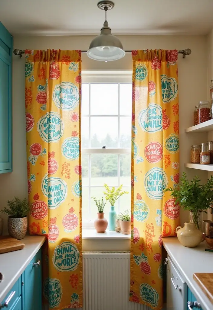27 Kitchen Curtain Ideas That Make Cooking Brighter - 27. Inspirational Quotes and Graphics