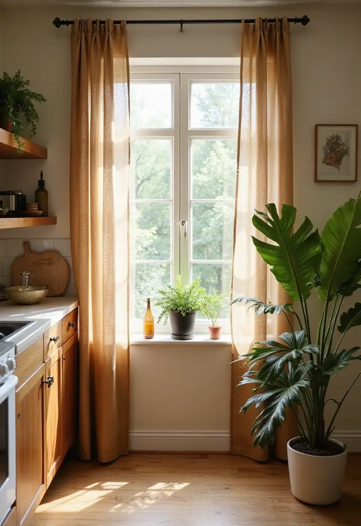 27 Kitchen Curtain Ideas That Make Cooking Brighter - 9. Earthy Tones for a Calm Ambiance
