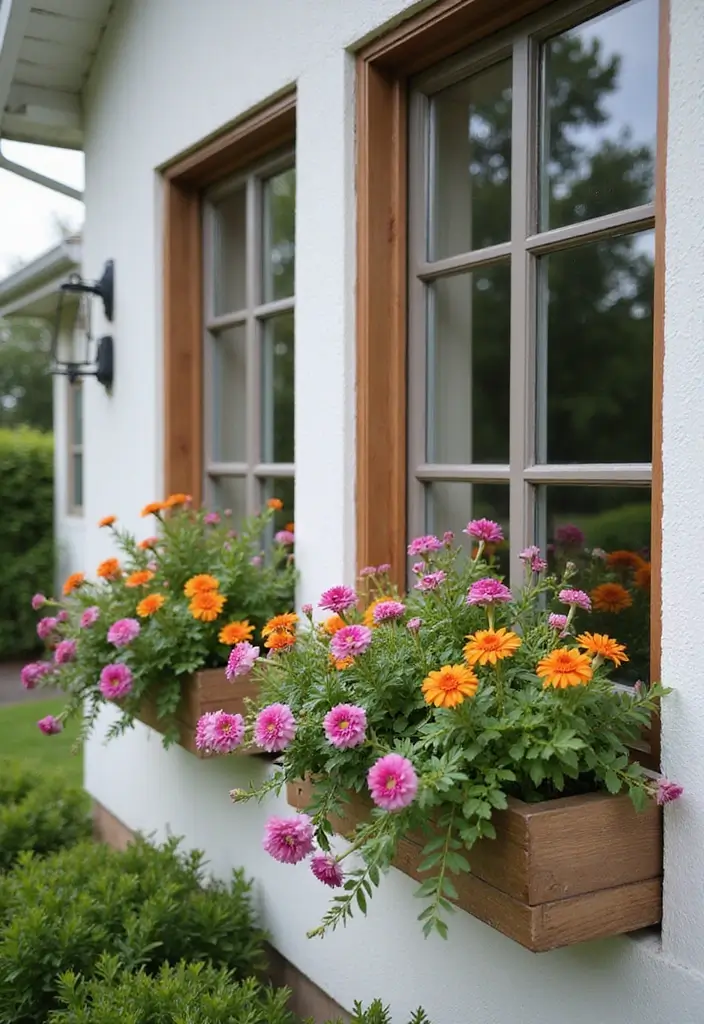 27 Large Window Ideas That Bring the Outdoors In 16 27 Large Window Ideas That Bring the Outdoors In - 16. Window Boxes for a Touch of Green