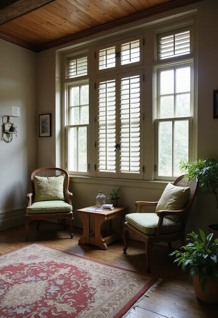27 Large Window Ideas That Bring the Outdoors In 17 27 Large Window Ideas That Bring the Outdoors In - 17. Shuttered Windows for Character and Privacy