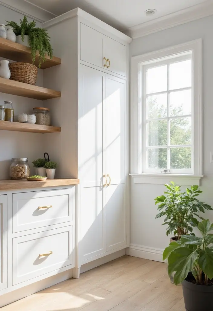 27 Pantry with Window Ideas for Natural Light 1 27 Pantry with Window Ideas for Natural Light - 1. Minimalist Chic