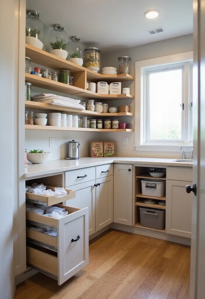 27 Pantry with Window Ideas for Natural Light 13 27 Pantry with Window Ideas for Natural Light - 13. Smart Storage Solutions