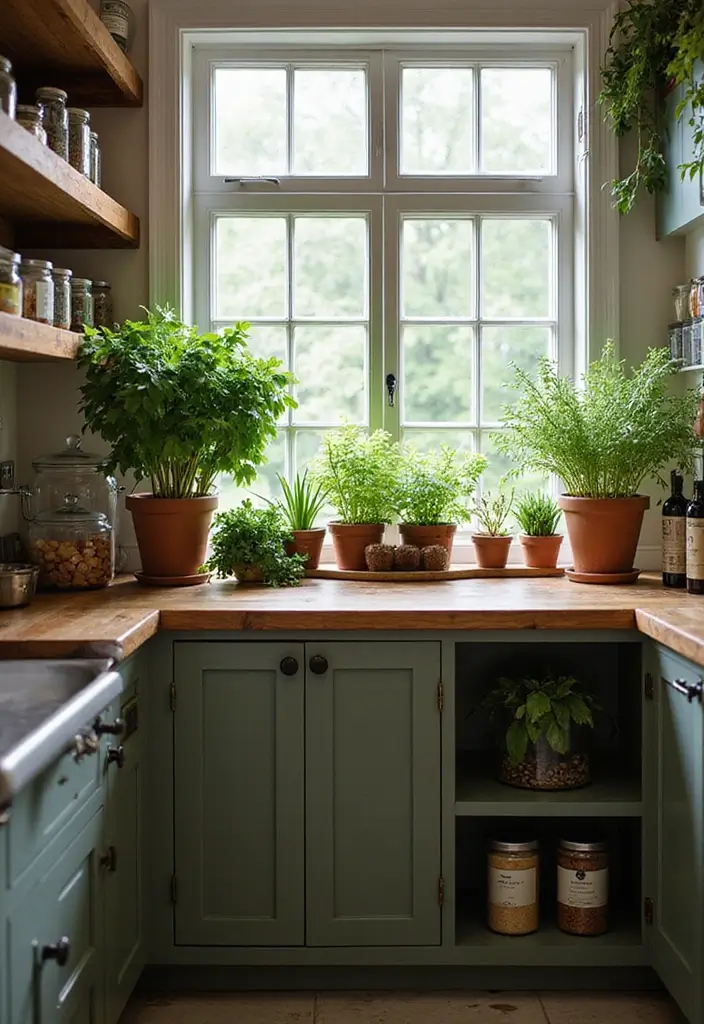 27 Pantry with Window Ideas for Natural Light 16 27 Pantry with Window Ideas for Natural Light - 16. Herb and Spice Haven