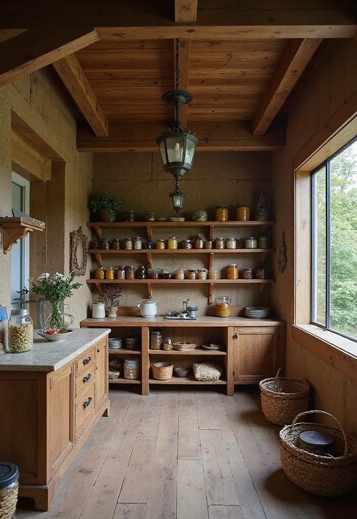 27 Pantry with Window Ideas for Natural Light 2 27 Pantry with Window Ideas for Natural Light - 2. Rustic Retreat