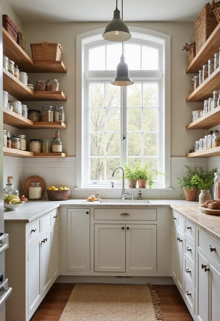 27 Pantry with Window Ideas for Natural Light 9 27 Pantry with Window Ideas for Natural Light - 9. Functional Farmhouse