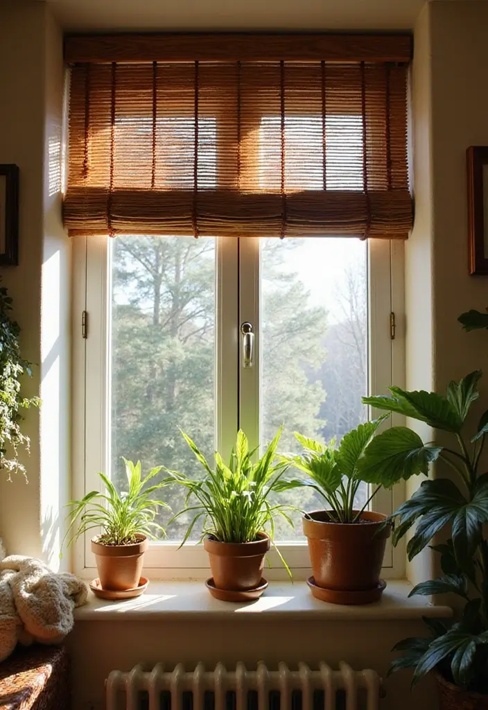 28 Bay Window Treatment Ideas That Elevate Any Room - 12. Rustic Wooden Blinds
