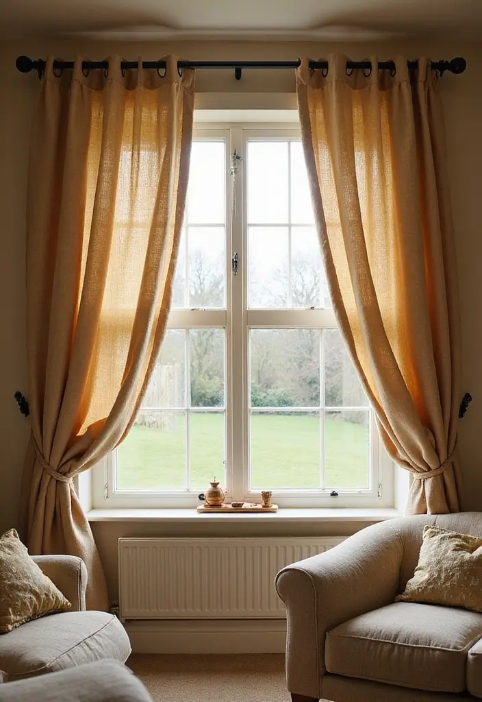28 Bay Window Treatment Ideas That Elevate Any Room - 23. Cozy Throw Curtains
