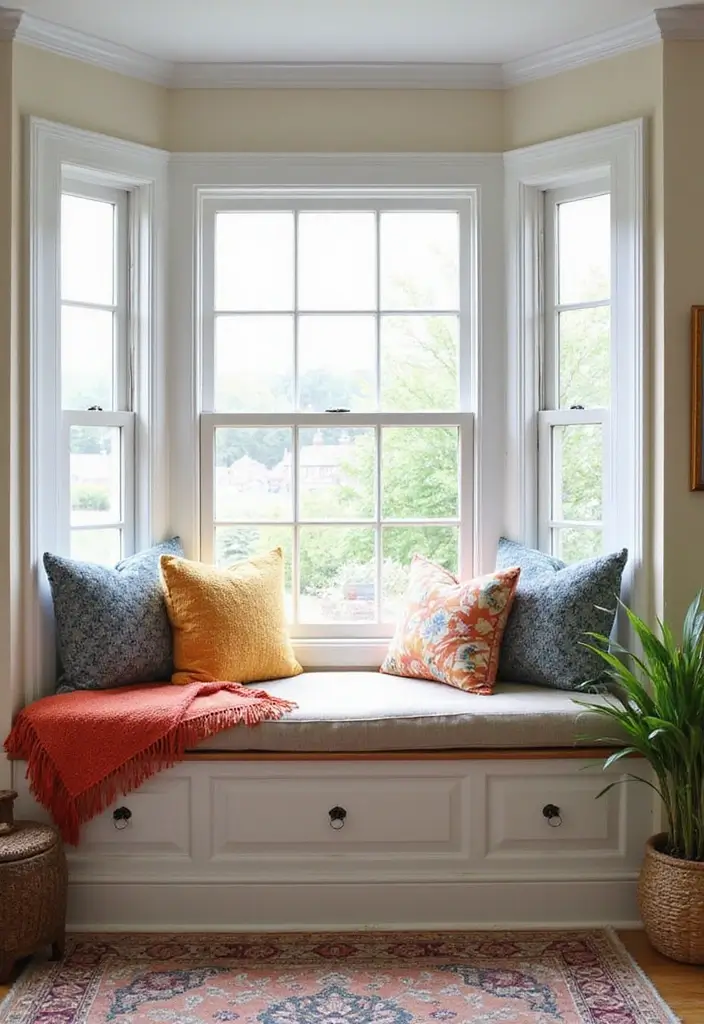 28 Bay Window Treatment Ideas That Elevate Any Room - 28. Bay Window Seat Storage