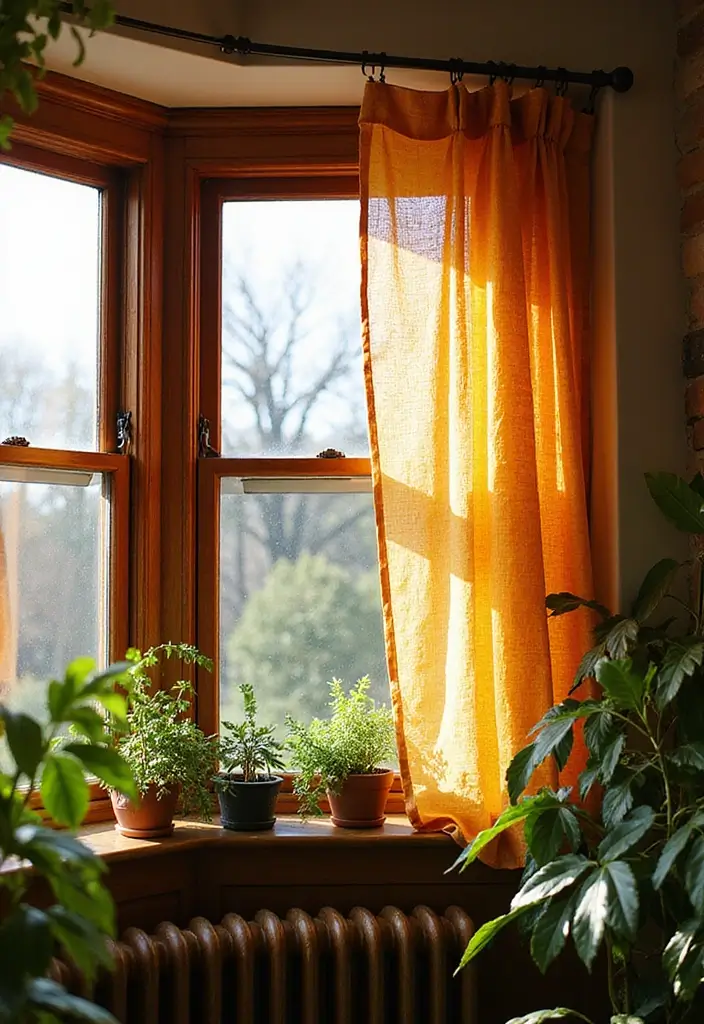 28 Bay Window Treatment Ideas That Elevate Any Room - 3. Recycled Fabric Drapes