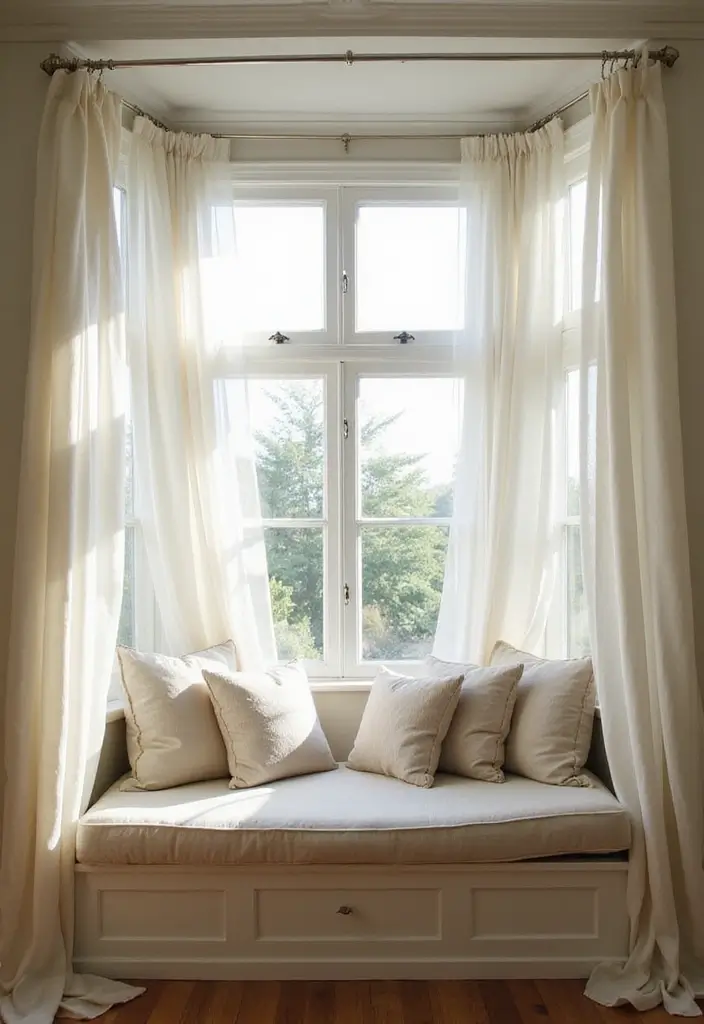 28 Bay Window Treatment Ideas That Elevate Any Room - 6. Sheer Elegance