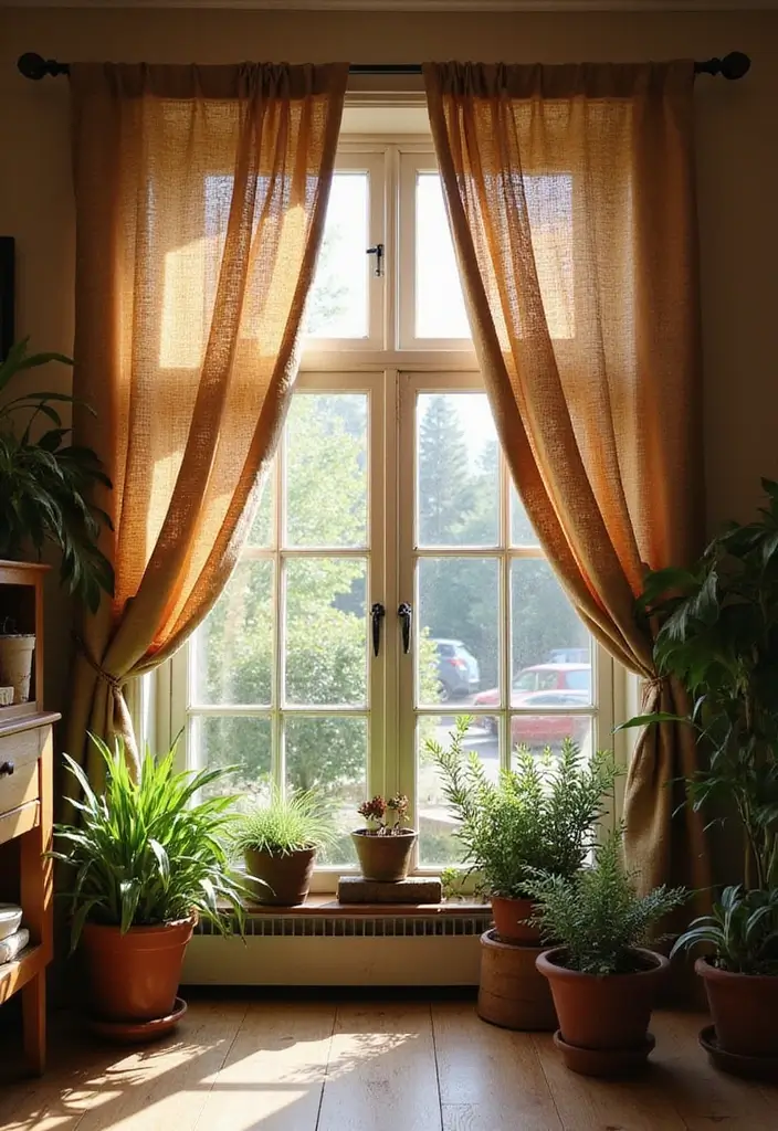 28 Bay Window Treatment Ideas That Elevate Any Room - 7. Natural Jute Curtains