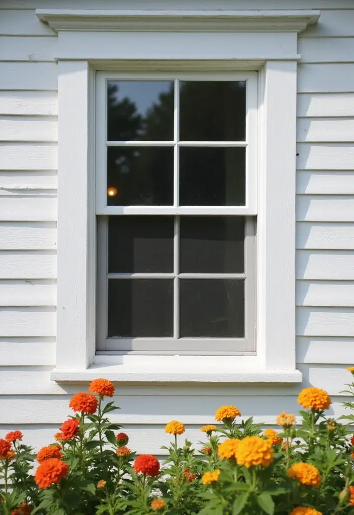 28 Exterior Window Trim Ideas That Pop Instantly - 1. Classic White Beadboard