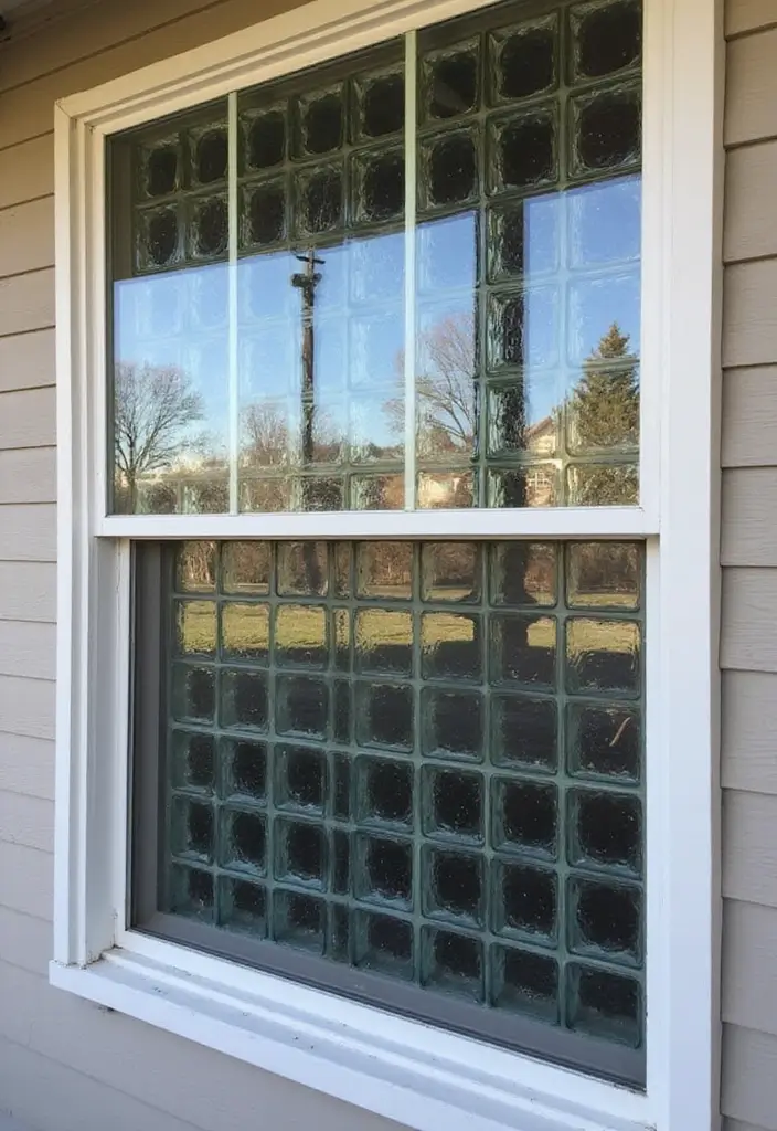 28 Exterior Window Trim Ideas That Pop Instantly - 15. Vintage Glass Block Trim