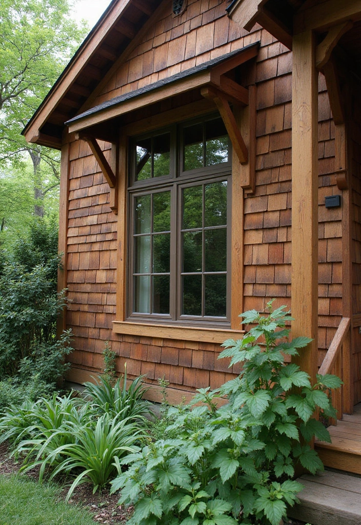 28 Exterior Window Trim Ideas That Pop Instantly - 2. Rustic Cedar Shingles