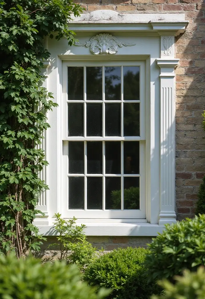 28 Exterior Window Trim Ideas That Pop Instantly - 6. Elegant Decorative Molding