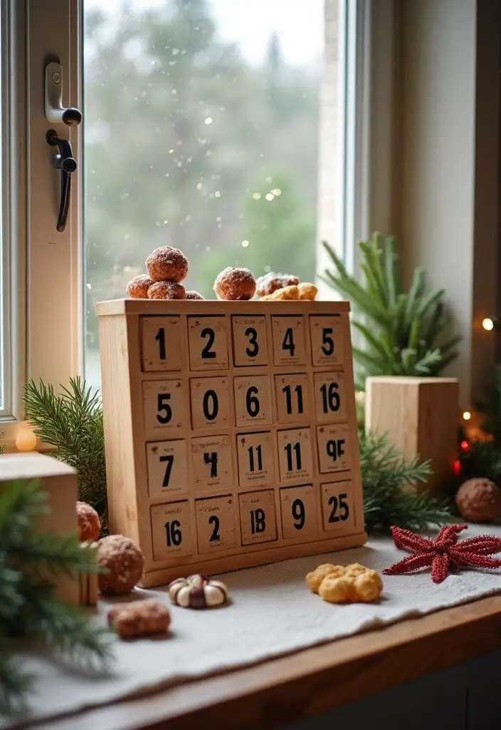 28 Kitchen Window Christmas Decor Ideas That Shine - 14. Advent Calendars