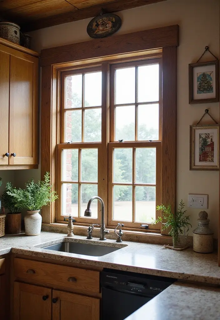 28 Kitchen Window Christmas Decor Ideas That Shine - 19. Framed Holiday Art